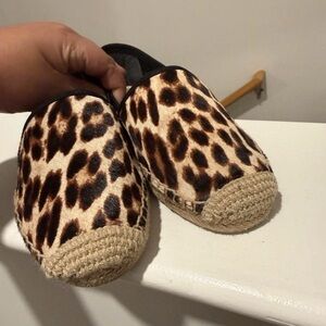 Tory Burch signature Animal Print Espadrille Mules